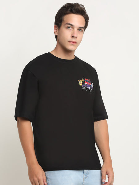 Vibing Together Black Oversized T-Shirt