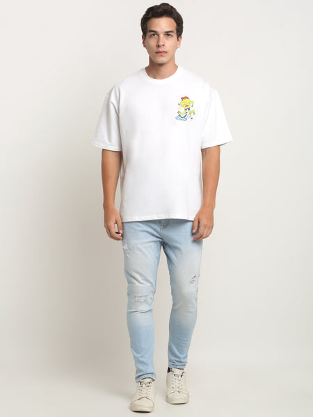 Hop Into Nature - White Oversized T-Shirt