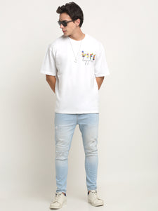 Life Happens - White Oversized T-Shirt