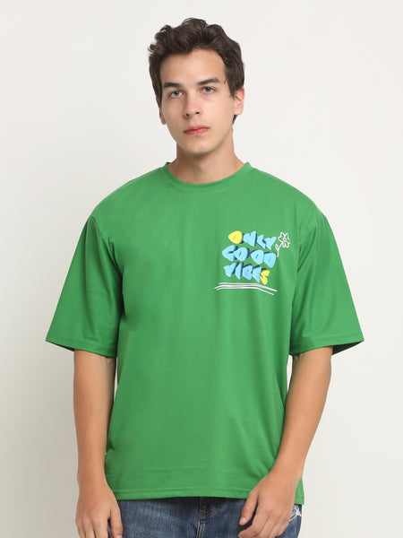 Good Vibes Only - Green Oversized T-Shirt