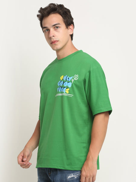 Good Vibes Only - Green Oversized T-Shirt