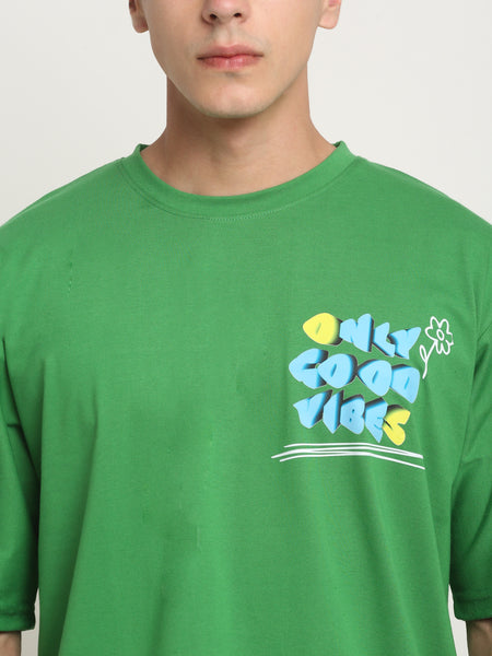 Good Vibes Only - Green Oversized T-Shirt