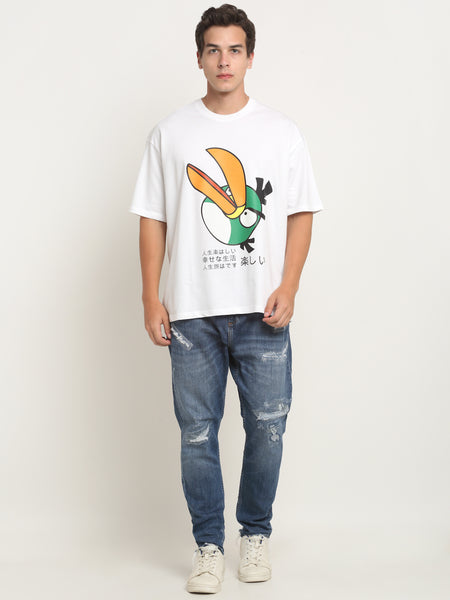 Hyper Bird - White Oversized T-Shirt