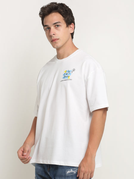 Only Good Vibes - White Oversized T-Shirt