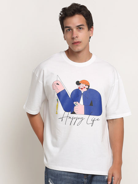 Happy Life Oversized T-Shirt