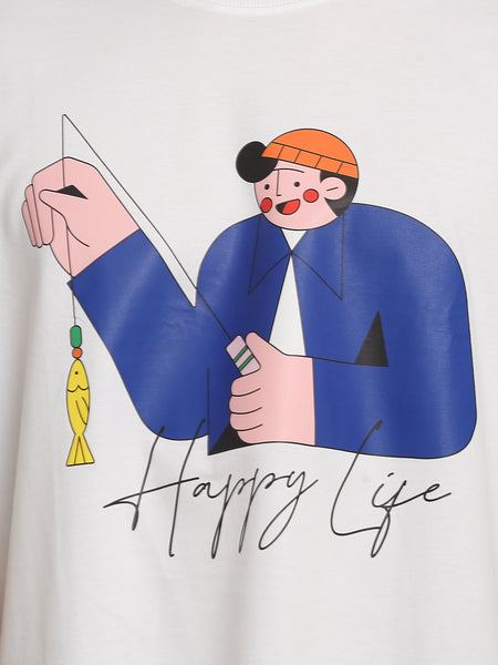 Happy Life Oversized T-Shirt
