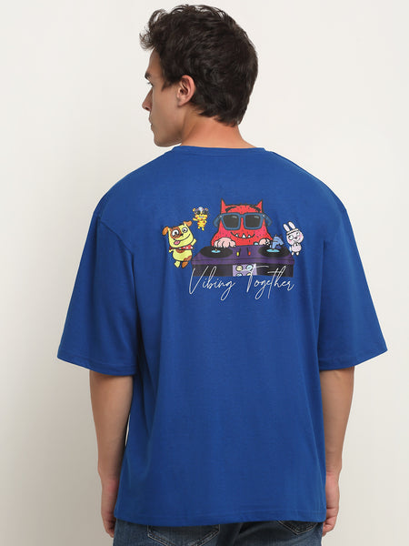 Vibing Together Fnb Blue Oversized T-Shirt