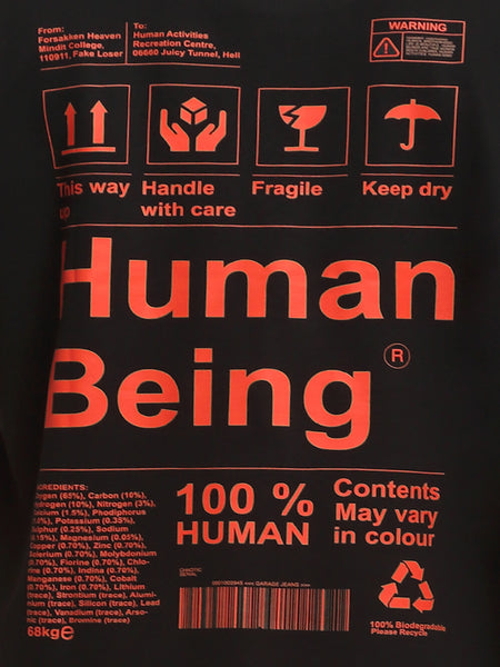 100% Human Being Energised Black Oversized T-Shirt
