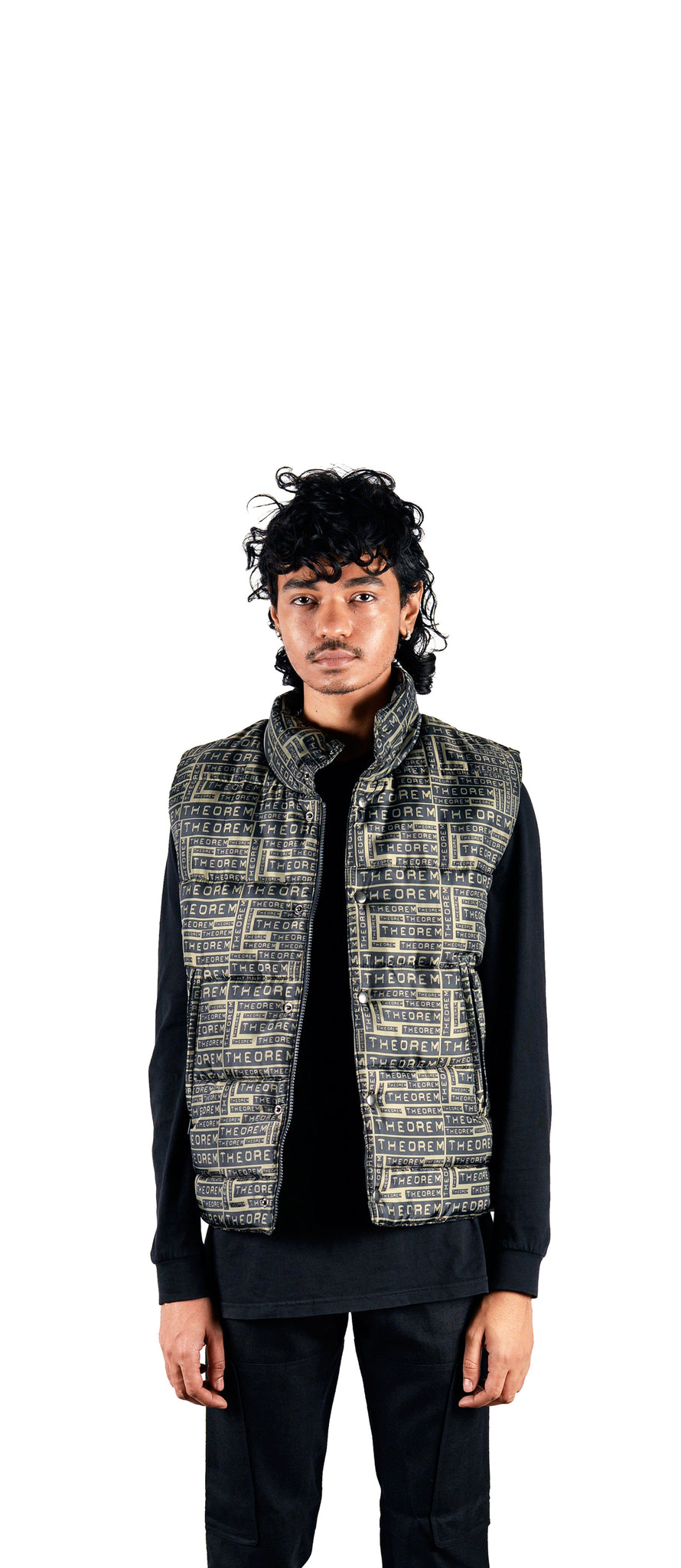 All Over Theorem Printed Quilted Gilet