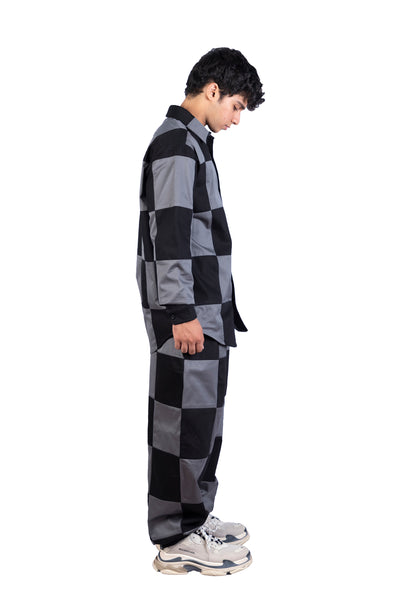 Marshall Patchwork Checkered Loose Fit Trousers