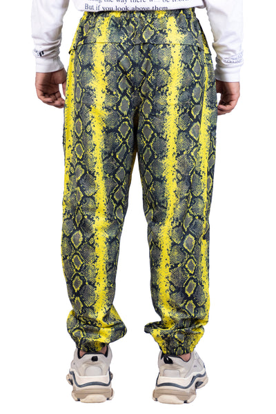 Lime Python Techno Trousers