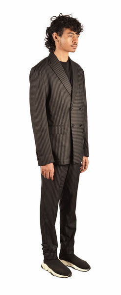 Striped Cotton Double Brested Suit